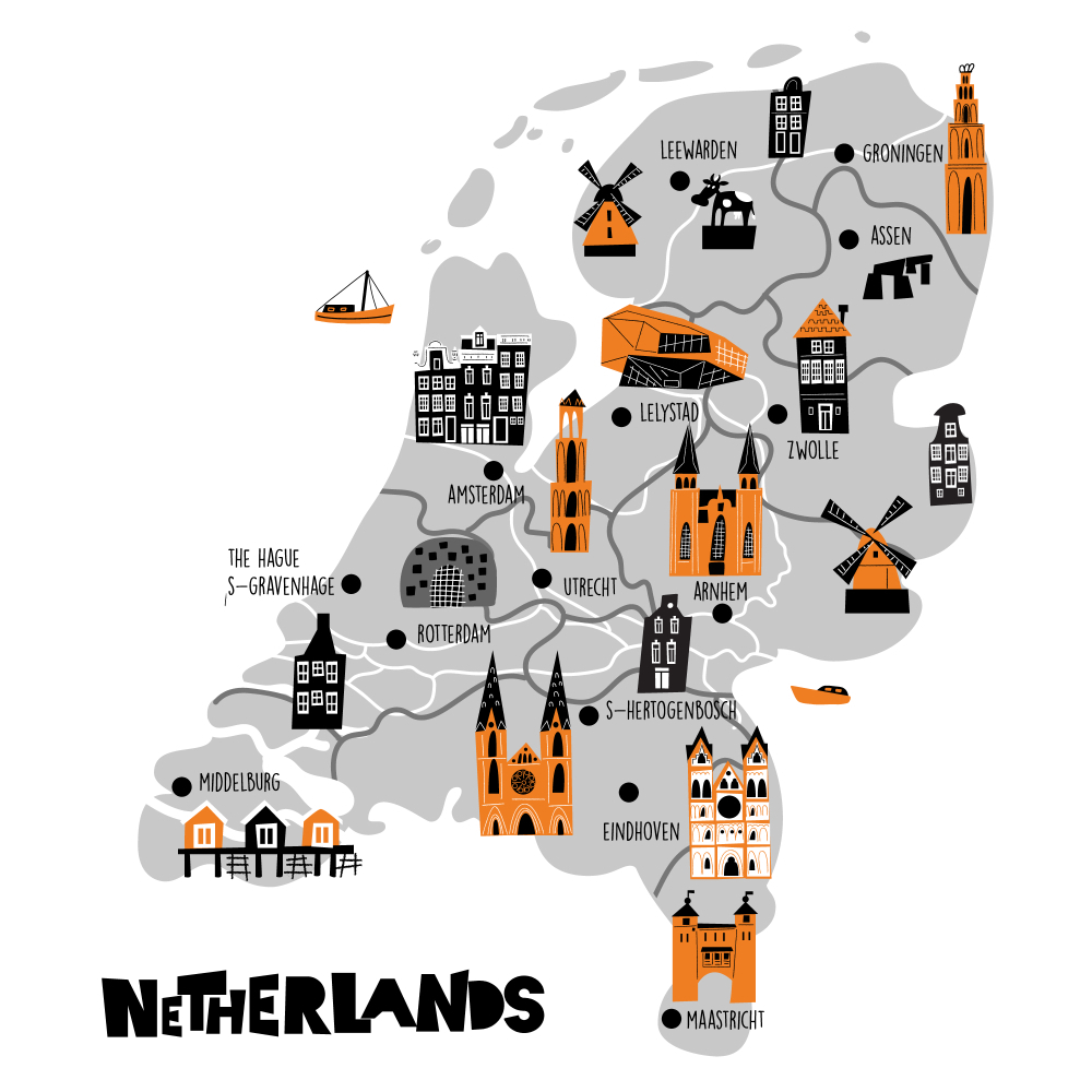 Netherlands Map 